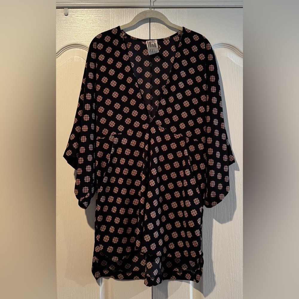 Free People Multicolor Patterned Deep V-Neck Tunic - Size M